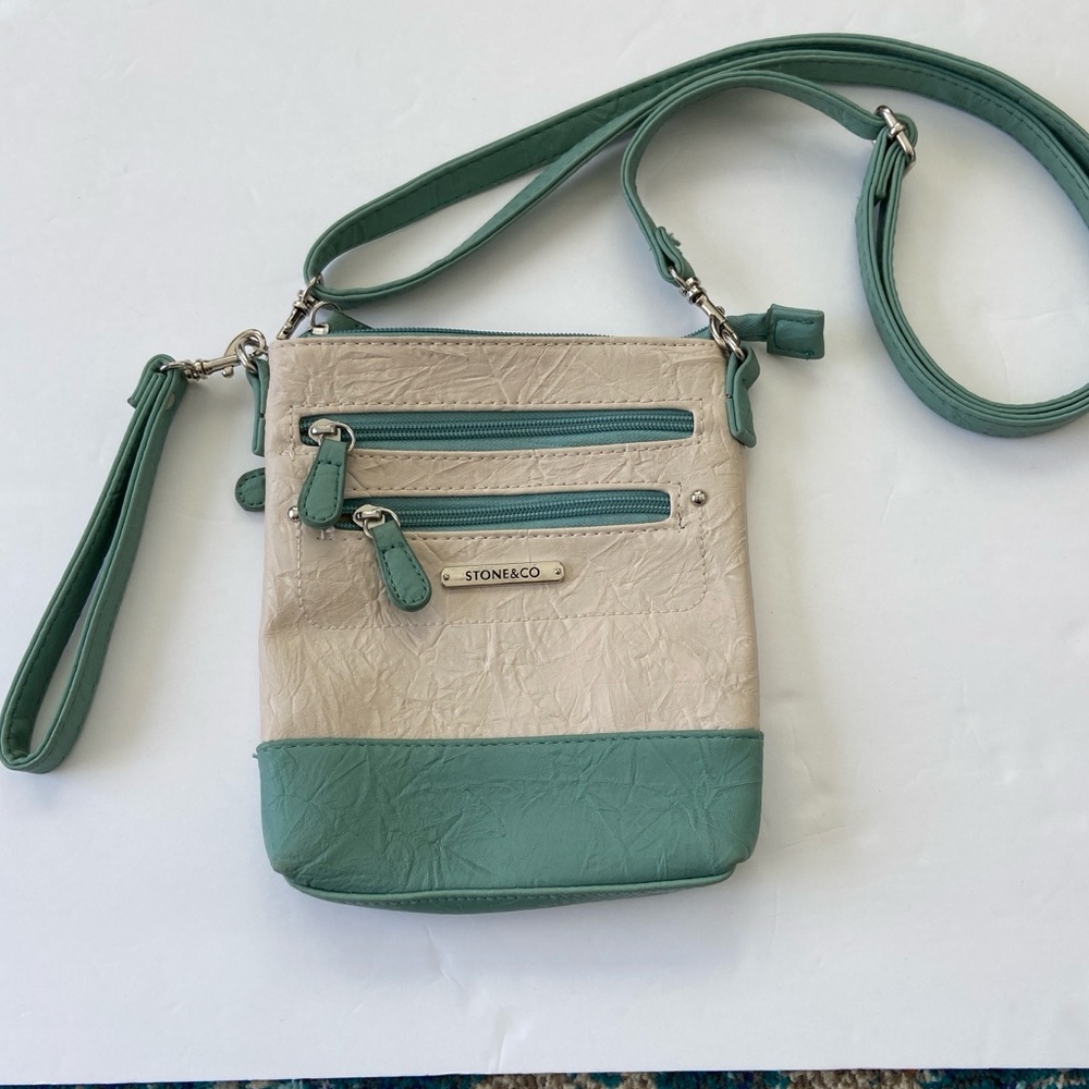 STONE & CO. Bone & Green SYDNEY Leather 3 Bagger Bag - Like New